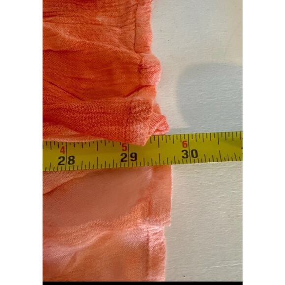 New En Creme Mini Dress Sz Small Tasseled Orange Tie-Dye Embroidered Boho Beach - Picture 6 of 10